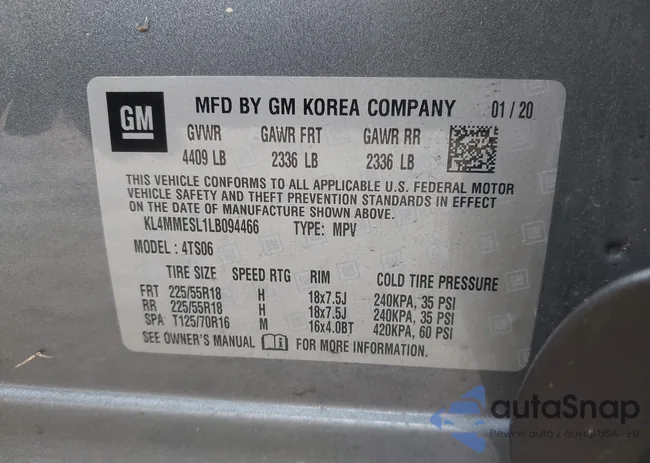 KL4MMESL1LB094466: 44361225