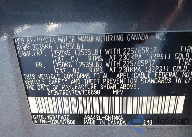 2T3WFREV7EW108698: 44361321