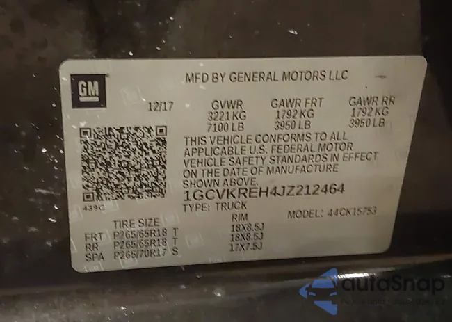 1GCVKREH4JZ212464: 44361354