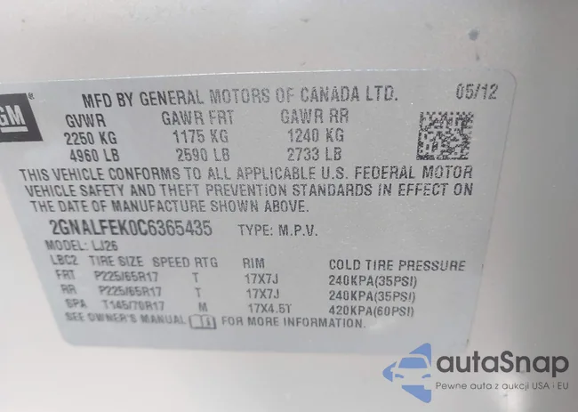 2GNALFEK0C6365435: 44361381