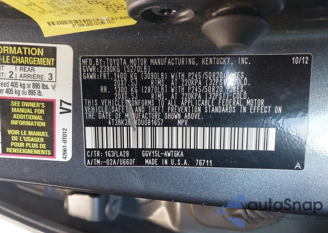 4T3BK3BBXDU081657: 44361462