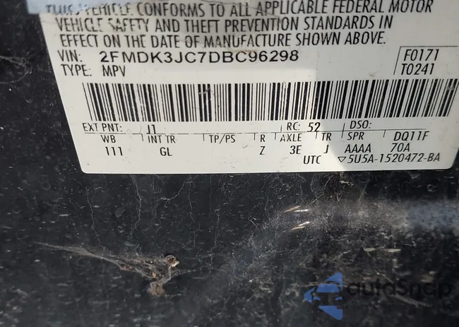 2FMDK3JC7DBC96298: 44361508