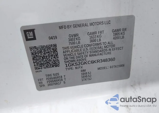 1GKS2GKC6KR348360: 44360590