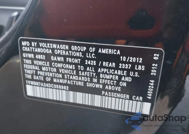 1VWBN7A34DC058982: 44360608