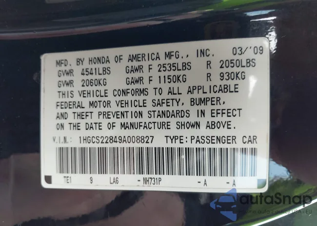 1HGCS22849A008827: 44360891