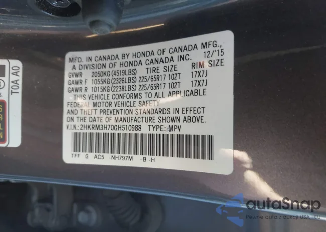 2HKRM3H70GH510988: 44360933