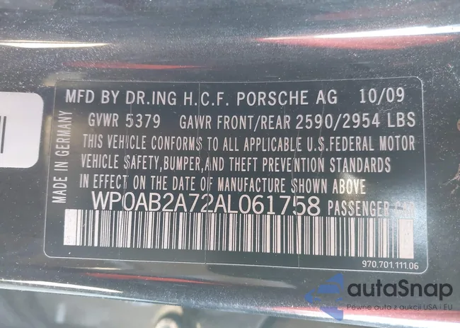 WP0AB2A72AL061758: 44362229