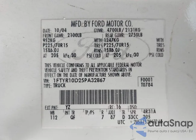 1FTYR10D25PA32867: 44362425