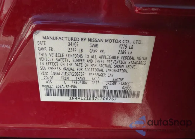 1N4AL21E37C206767: 44362455