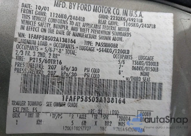 1FAFP58S02A138164: 44362483