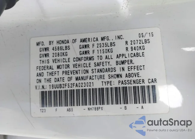 19UUB2F52FA023021: 44362492