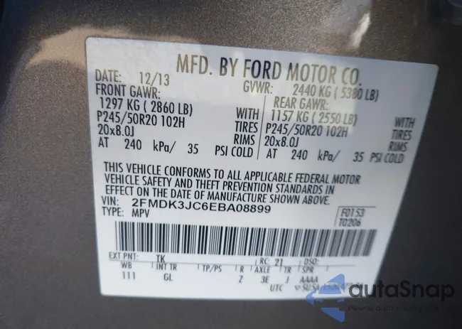 2FMDK3JC6EBA08899: 44362520