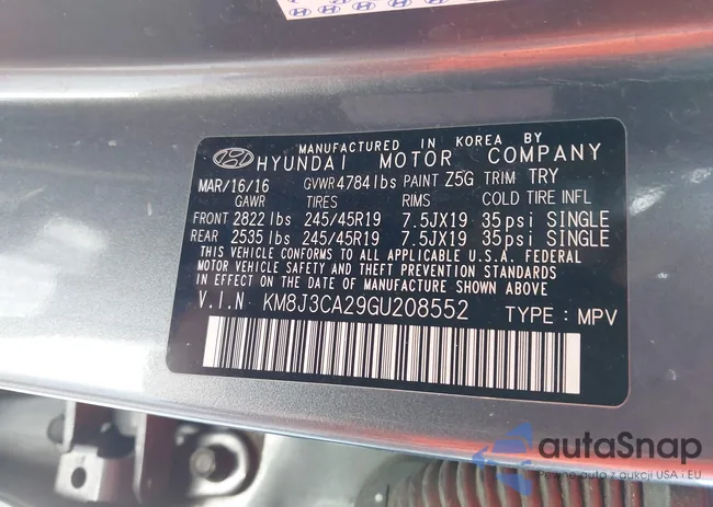 KM8J3CA29GU208552: 44362525