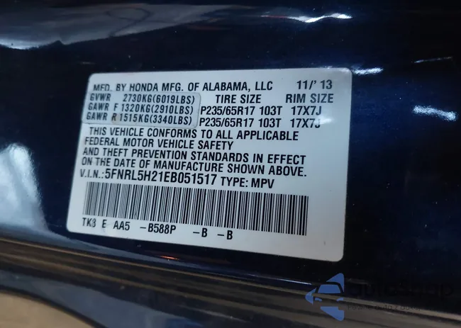 5FNRL5H21EB051517: 44362529