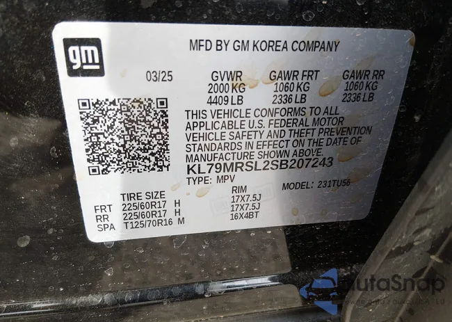 KL79MRSL2SB207243: 44361678