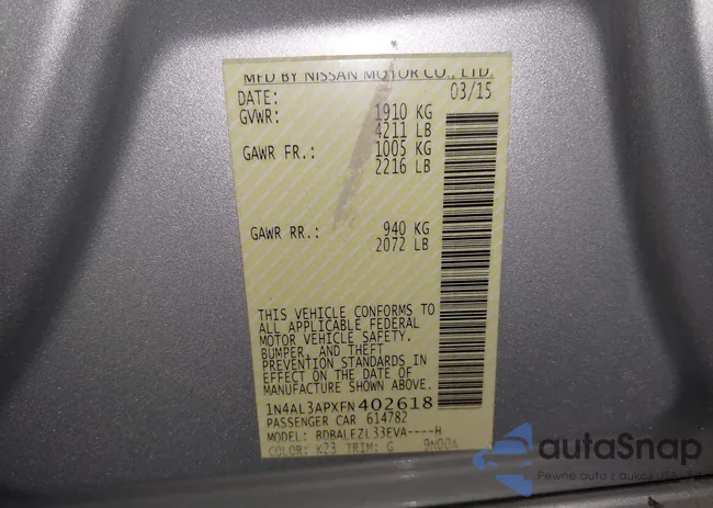 1N4AL3APXFN402618: 44361722