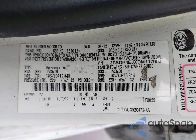 3FADP4EJXDM117003: 44361883