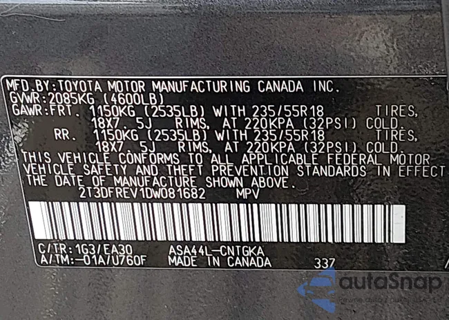 2T3DFREV1DW081682: 44363090