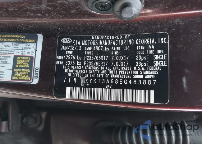 5XYKT3A68EG483887: 44363096