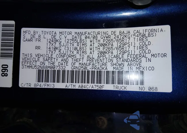 3TMMU52N88M007332: 44363208