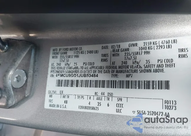 1FMCU9GD1JUB59484: 44363218