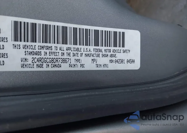 2C4RDGCG8DR738671: 44363371