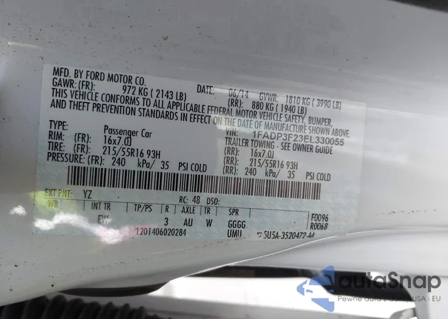 1FADP3F23EL330055: 44363452