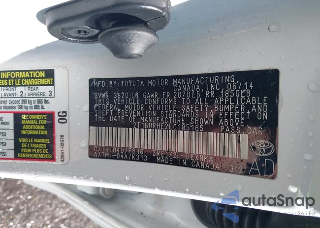 2T1BURHE2EC185165: 44363479