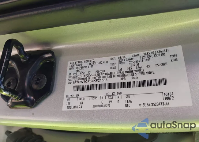 1FTEW1CP6JKF21538: 44362690