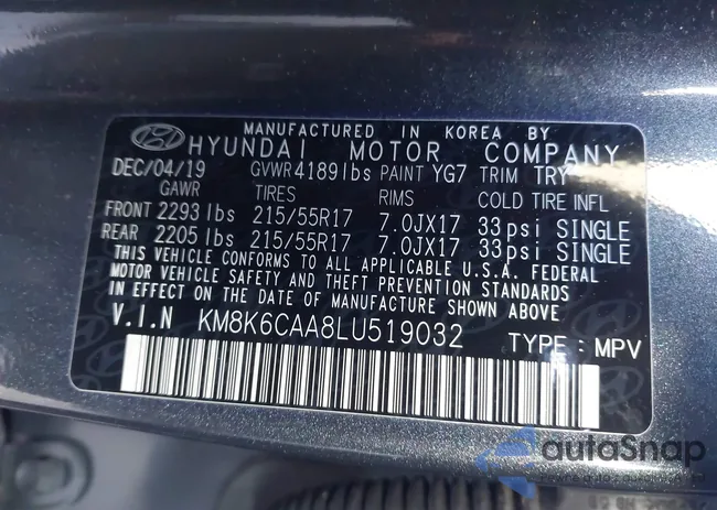 KM8K6CAA8LU519032: 44362722