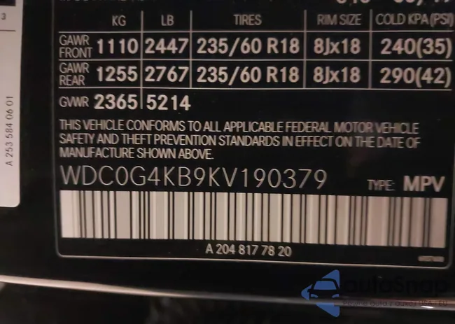 WDC0G4KB9KV190379: 44362761