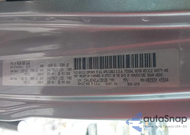 1C4HJXDN2LW139126: 44362769