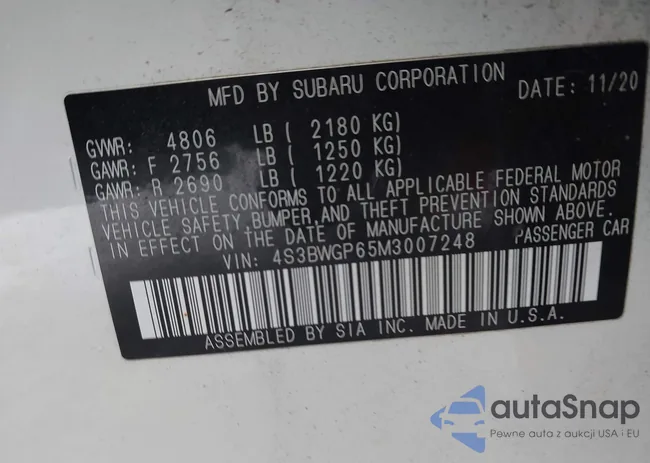 4S3BWGP65M3007248: 44362800