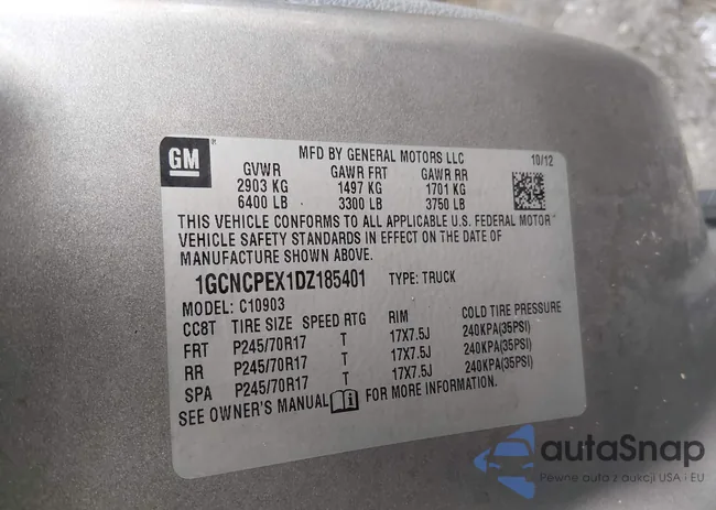 1GCNCPEX1DZ185401: 44362911