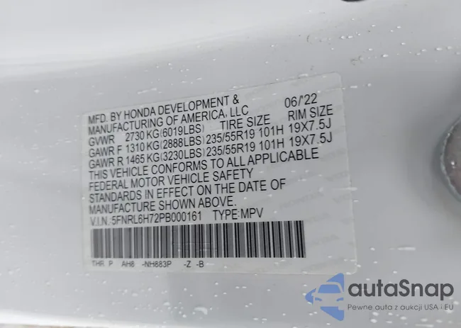 5FNRL6H72PB000161: 44362927