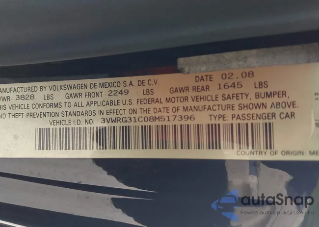 3VWRG31C08M517396: 44363941