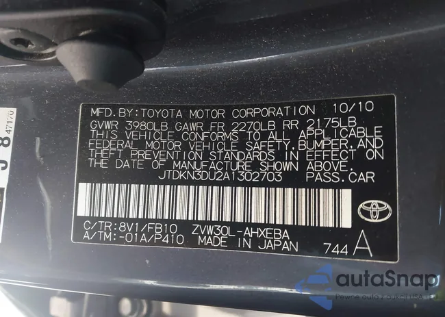 JTDKN3DU2A1302703: 44364083