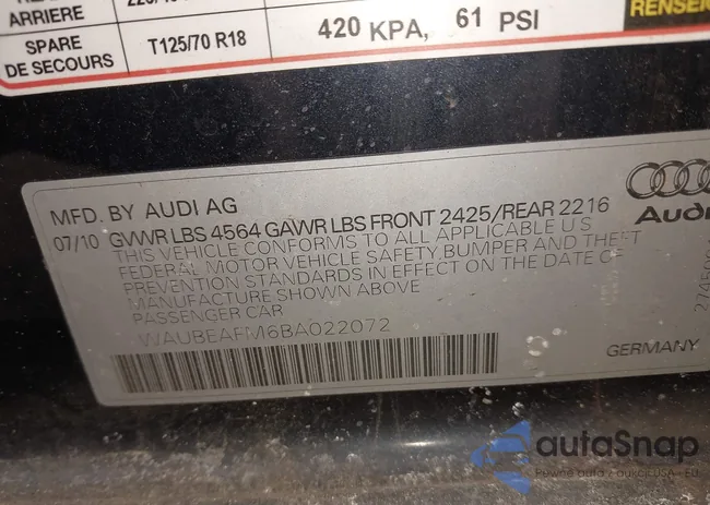 WAUBEAFM6BA022072: 44364177