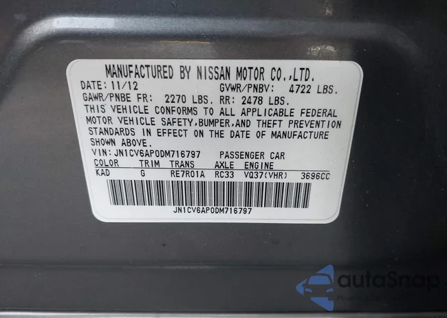 JN1CV6AP0DM716797: 44364241