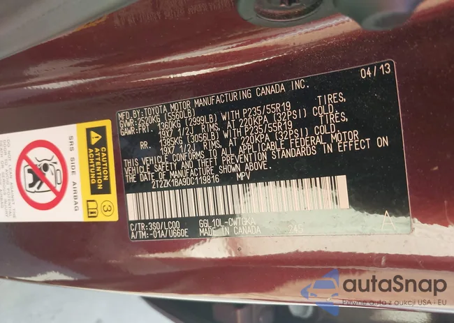 2T2ZK1BA9DC119816: 44364284