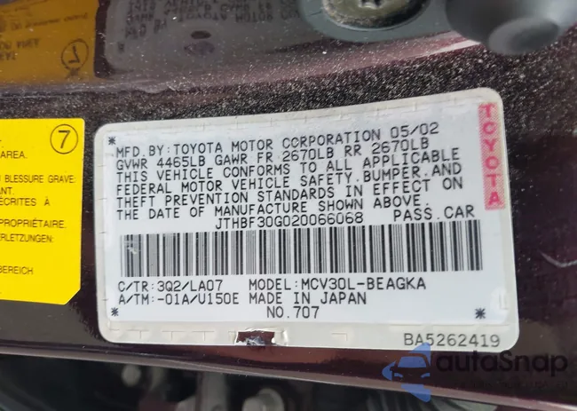 JTHBF30G020066068: 44364341