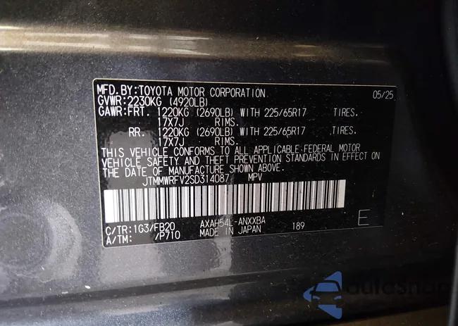 JTMMWRFV2SD314087: 44364366