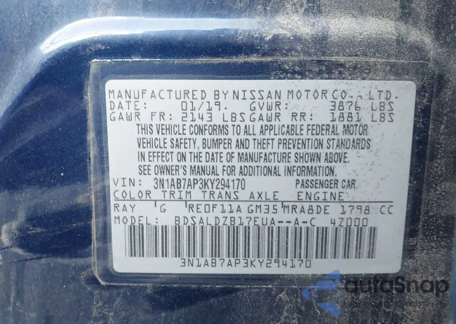 3N1AB7AP3KY294170: 44364460