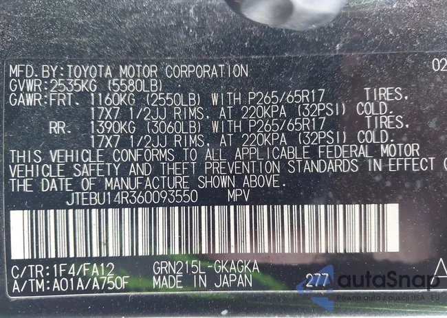 JTEBU14R360093550: 44364529