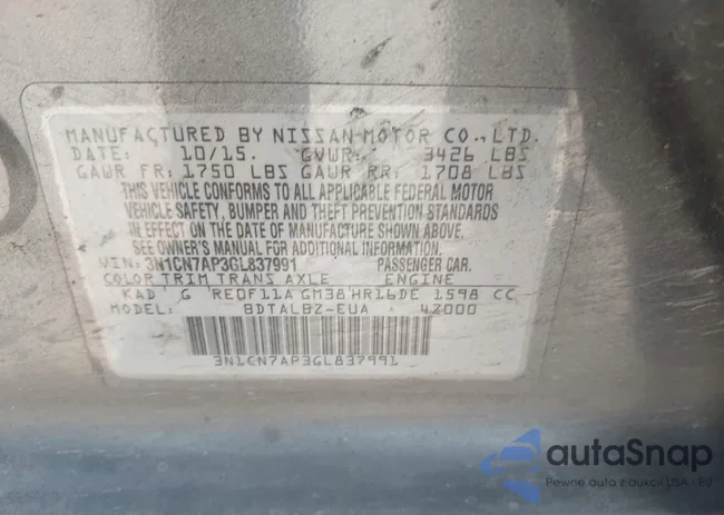 3N1CN7AP3GL837991: 44363542