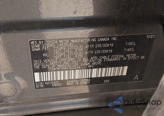 2T3A1RFV6RC400244: 44363712