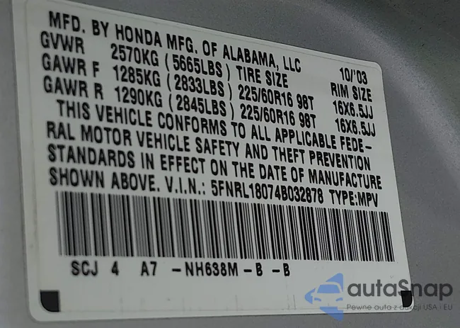 5FNRL18074B032878: 44363812