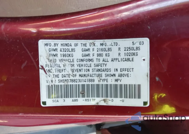 SHSRD78823U141889: 44363838