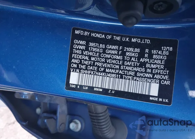 SHHFK7H44KU408511: 44363895