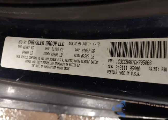 1C3CCBAB7DN705066: 44364984